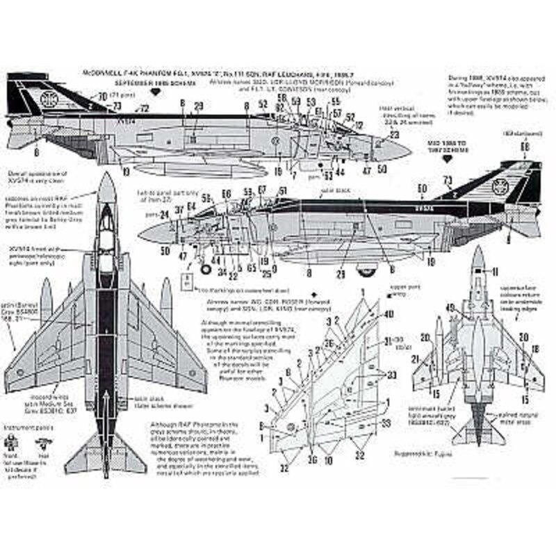 RAF Panavia Tornado F.3. ZE203/BA or ZE208/BT 29 Squadron ZE156/AM or ZE158/AK 229OCU/65Squadron all 1987 Phantom FG.1 XV574/Z 1