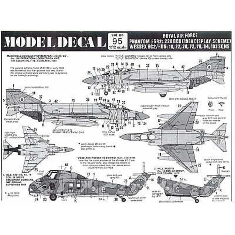 RAF McDonnell Douglas Phantom FGR.2 XV428/CC 228 OCU Leuchars 1988 Display scheme Westland Wessex HC.2 XR515/B or WR517/G or XV7