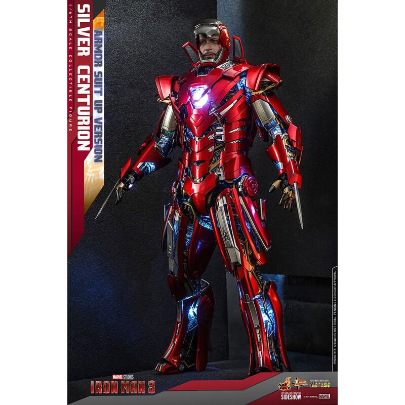 Iron Man 3 Action Figure Movie Masterpiece 1/6 Silver Centurion (Armor Suit Up Version) 32 cm Action Figure