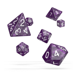 Oakie Doakie Dice RPG Set Marble - Purple (7) Oakie Doakie Dice