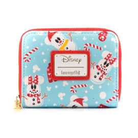 Disney Loungefly Seasonal Snowman Minnie Mickey Wallet 