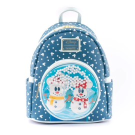 Disney Loungefly Mini Backpack Snowman Minnie Mickey Snow Globe 