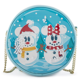 Disney Loungefly Bag A Main Snowman Mickey Minnie Snow Globe 