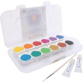 PRIMO watercolor paint, assorted colours, d: 30 mm, 12 pc/ 1 Pk. 