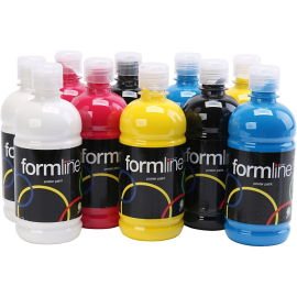 Paint for posters, primary colour, matte, 10x500 ml/ 1 Pq. 