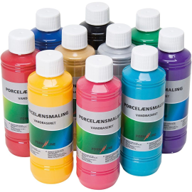 Paint for glass and porcelain, assorted colors, 10x250 ml/ 1 Pq. 