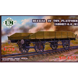 Bi-axial 20 ton railway flat platform (short - 6,6 m) Model kit
