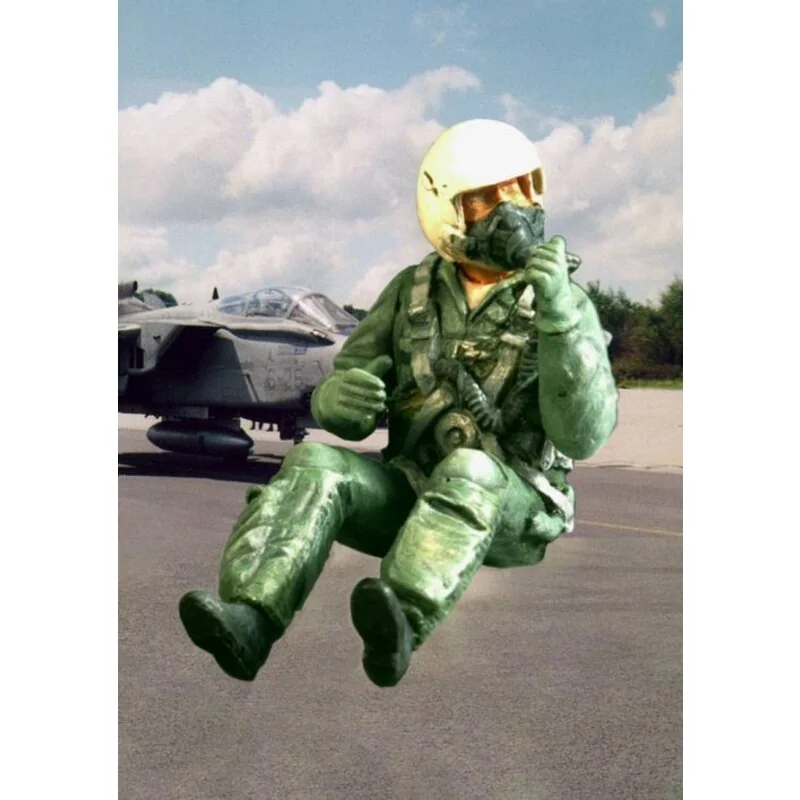 Modern NATO pilot seated in aircraft