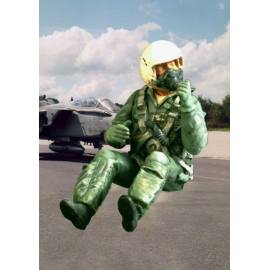 Modern NATO pilot seated in aircraft