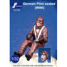 German WWI pilot seated in aircraft. Optional head wearing goggles or not Figure