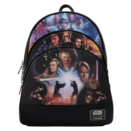 SW Star Wars Loungefly Mini Backpack Trilogy 2 Triple Pocket