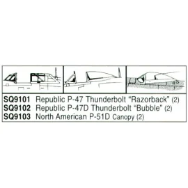 Republic P-47D Thunderbolt Razorback x 2 (designed to be assembled with model kits from Hasegawa)