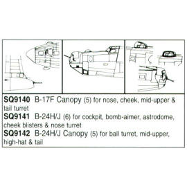 Boeing B-17F Flying Fortress Nose cone cheek gun mounts mid-upper turret & tail turret (designed to be assembled with model kits