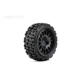 Extreme Rallye Couragia 1/10 mm tires on black rims (4) 