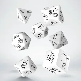 Bright Llama white and black dice pack (7) 