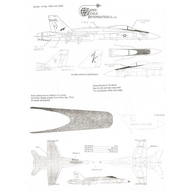 McDonnell Douglas F/A-18A Hornet (1) 162422 AK/200 VFA-132 CAG SS32096 F-16C (2) 88-401 401 TFW Wing CO 87-221 614 TFS Squadron 