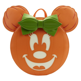 Disney Loungefly Mini Backpack Glow Face Minnie Pumpkin 