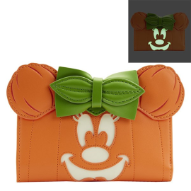 Disney Loungefly Wallet Glow Face Pumpkin Minnie