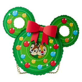 Disney Loungefly Chip And Dale Figural Wreath Handbag