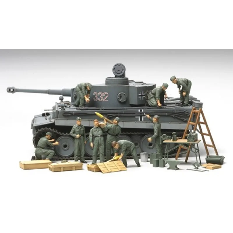 WWII German Tank Crew. Set includes 9 figures doing various tasks in realistic standing and kneeling poses. Large selection of a