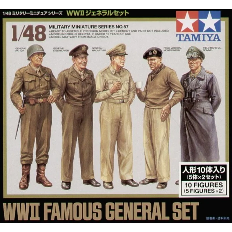 Famous WWII Generals. 2 each of Patton Eisenhower MaCarthur Montgomery Rommel