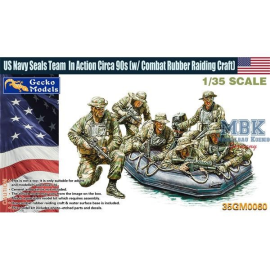 USN Seals Team in Action (w/combat rubber craft) Figure