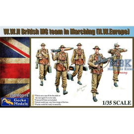 WWII British MG Team in March Figure