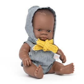 ML Dolls: AFRICAN BABY BOY DOLL DRESSED 21cm 