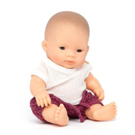 ML Dolls: ASIAN BABY BOY DOLL DRESSED 21cm 