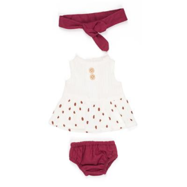 ML Dolls: CLOTHING SET burgundy/white for girl 32cm 