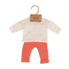 ML Dolls: red/white KNITTED CLOTHING SET for 38cm doll 