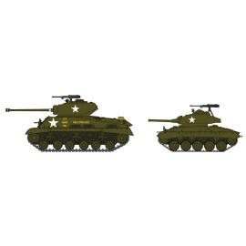 Plastic tank models M4A3E8 Sherman and M24 Chaffee 1:72 Model kit