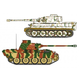Plastic tank models Tiger I and Panther G "Box of 2 German battle tanks" 1:72 Model kit