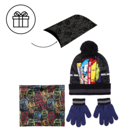 AVENGERS - Pompom Beanie + Gloves + Neckband Set - 3Pc Child 