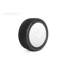 Jetko Buggy 1:8 J Zero Composite Soft Tires (2) White Revo Rims 