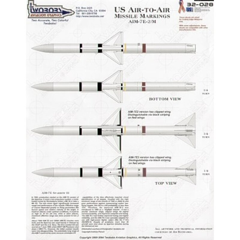 Re-released! US Air-to-Air Missile Markings. Brings those AIM-7E-2 and AIM-7M Sparrows to life