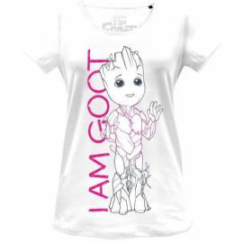 MARVEL - Baby Groot Line With I Am Groot Text - Women's T-Shirt 