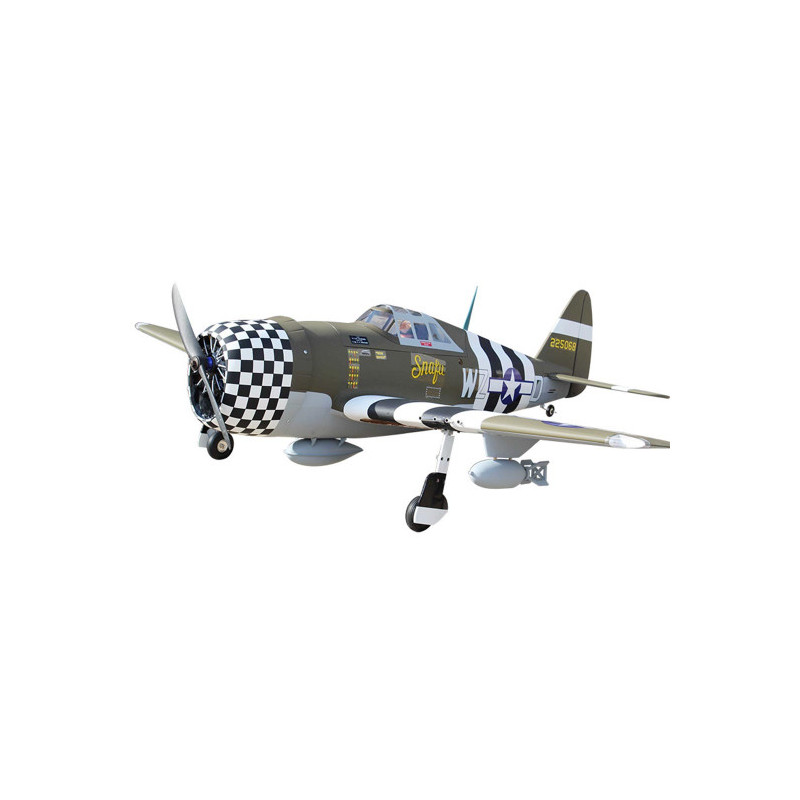 Radio-controlled thermal plane P-47G SNAFU 10-15cc ARF "with electric retractable gear" RC aircraft