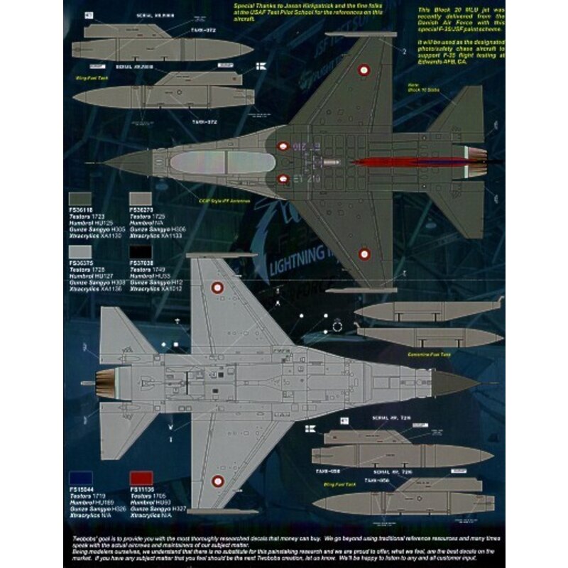 General Dynamics F-16B (1) ET-210 ex Danish Air Force to be used as the dedicated Chase aircraft in the F-35 Flight Testing at E