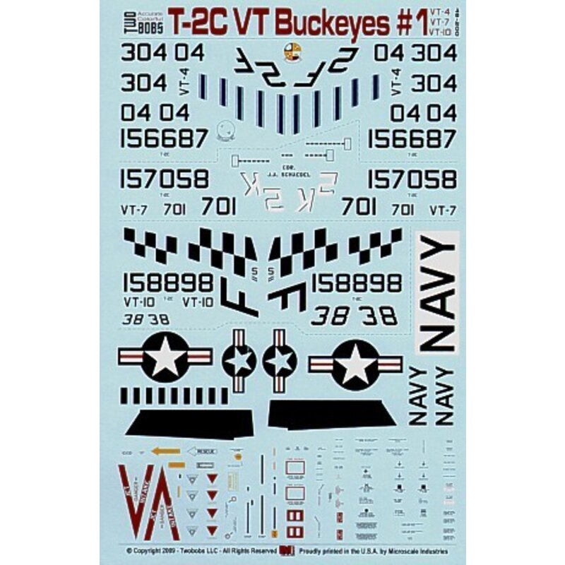 T-2C Buckeye Pt 1 (2) 156687 2F/304 VT-4 15898 F/38 VT-10. Both NAS Pensacola