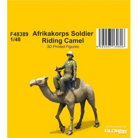 Afrikakorps Soldier Riding Camel 1/48 / 3D Printed Figure