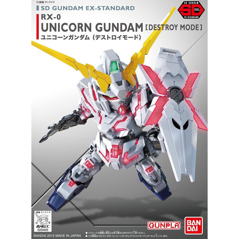 GUNDAM - SD Gundam EX-Standard 005 Unicorn (Destroy Mode) - Model Kit Gunpla