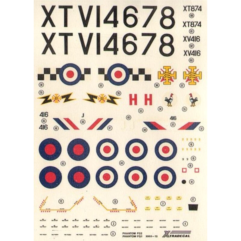 Phantom FG.1/Phantom FGR.2 (2) 43 Squadron XT874/J 111 Squadron XT416/H. Both Camouflaged