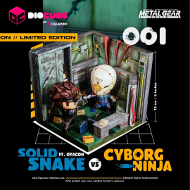 Metal Gear Solid Diorama PVC DioCube Solid Snake vs Cyborg Ninja Ft Otacon 15cm 