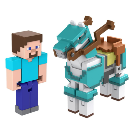 Minecraft pack 2 s Steve and horse with armor 8 cm Action Figure