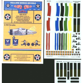 Brewster F2A-1/2 Buffalo USN Wing Chevrons and Fuselage Bands in 6 section colours and VF-2 and VF-3 Squadron Badges