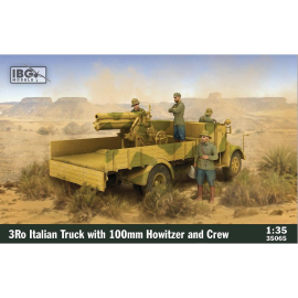 IBG MODELS: 1/35; 3Ro Italian Truck with 100mm Howitzer and Crew Figures (4 figures included) Model kit