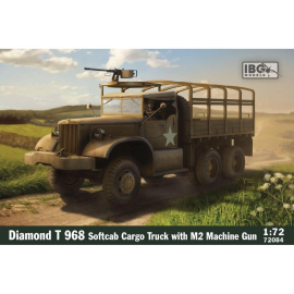 IBG MODELS: 1/72; Diamond T 968 Softcab Cargo Truck with M2 Machine Gun Model kit