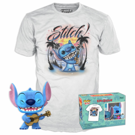 DISNEY - POP NO. XXX - Ukelele Stitch (FLOCKED) + T-shirt (S) Pop figures
