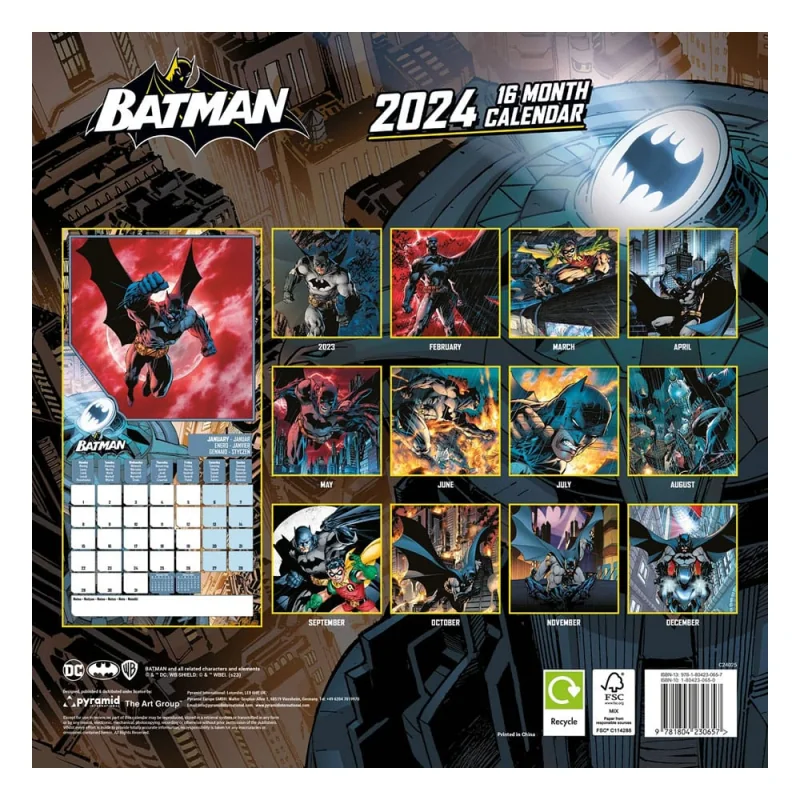  DC Comics calendar 2024 Batman with 1001hobbies (24025)